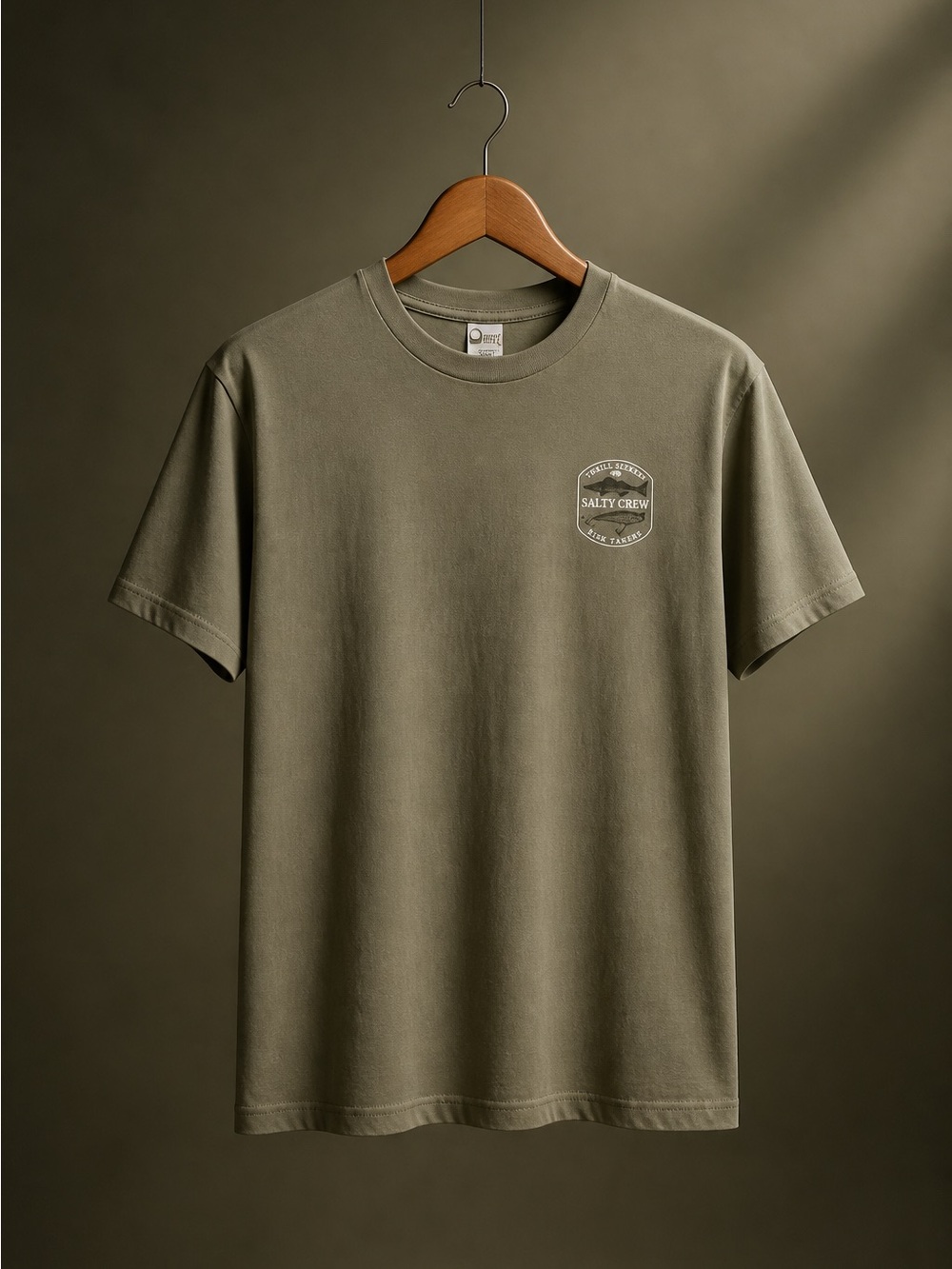 Salty Crew Green Short Sleeve Tee with Chest Badge